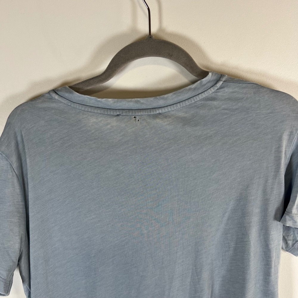 AllSaints Ashley Devo Tee Sky Blue Front Knot Cotton Blend T-Shirt Medium casual - Picture 8 of 10
